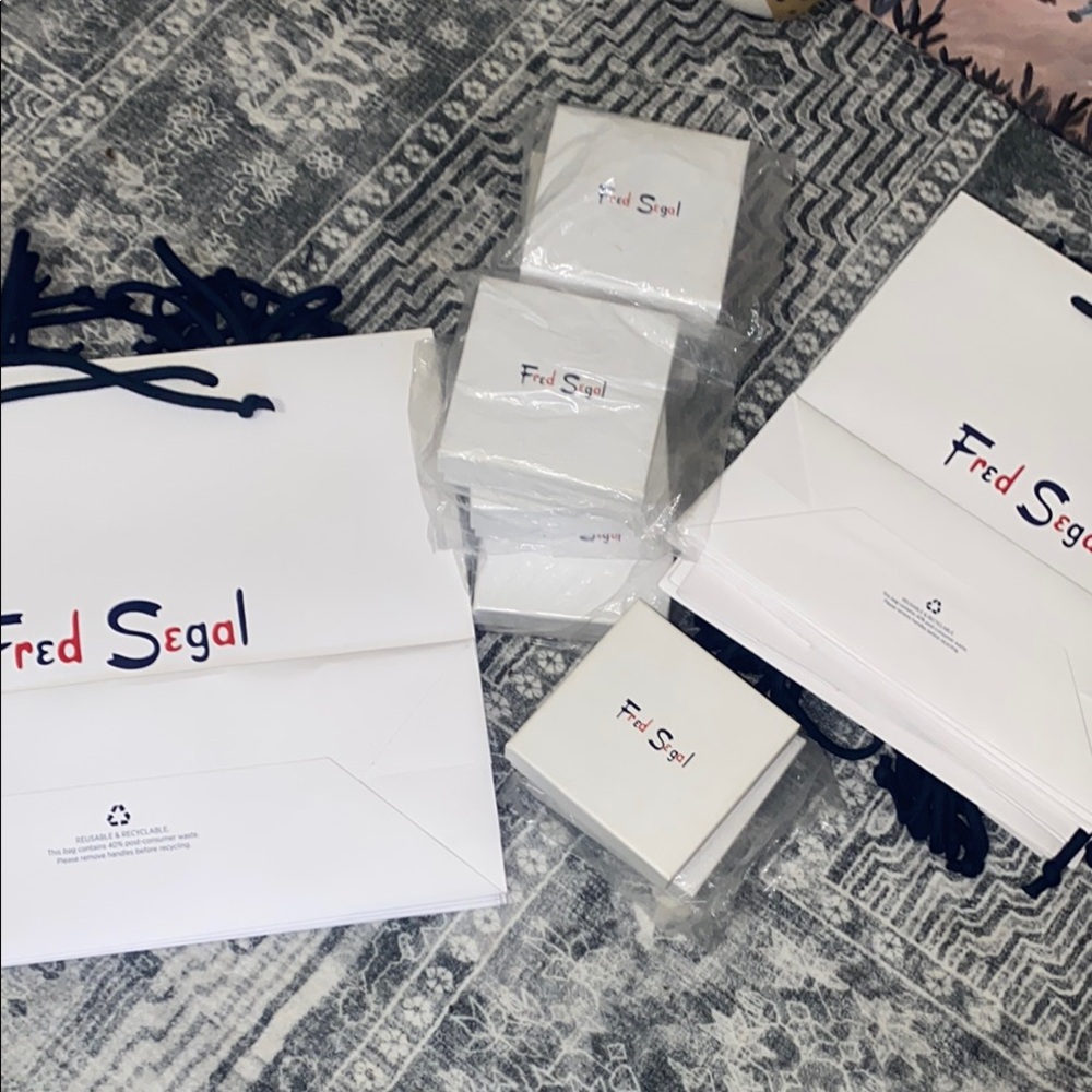 Fred Segal accessories, gift boxes and bags